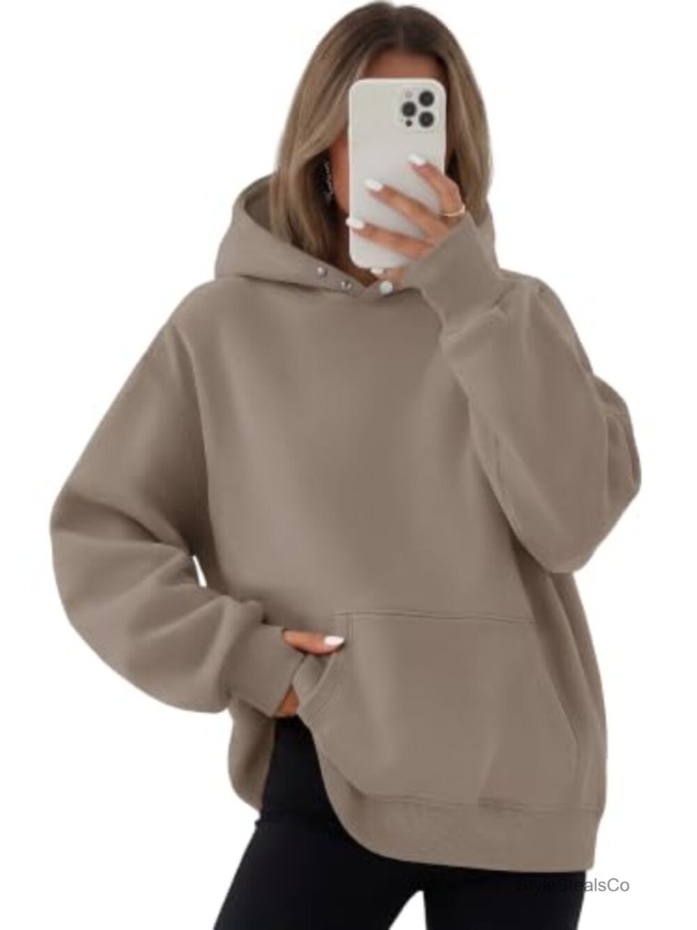Oversized Fleece Hoodie Pullover Women's Warm Sweatshirt with Kangaroo Pocket